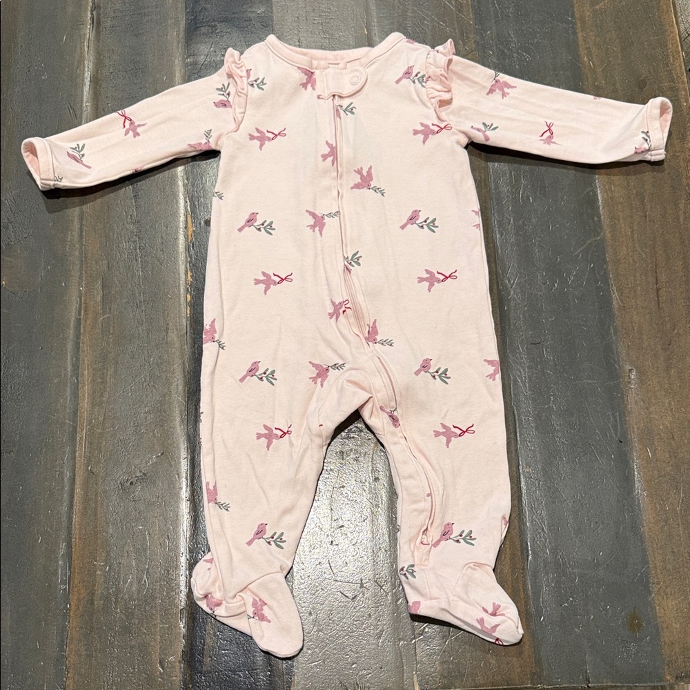 Carter's Pink Bird Print Footie
